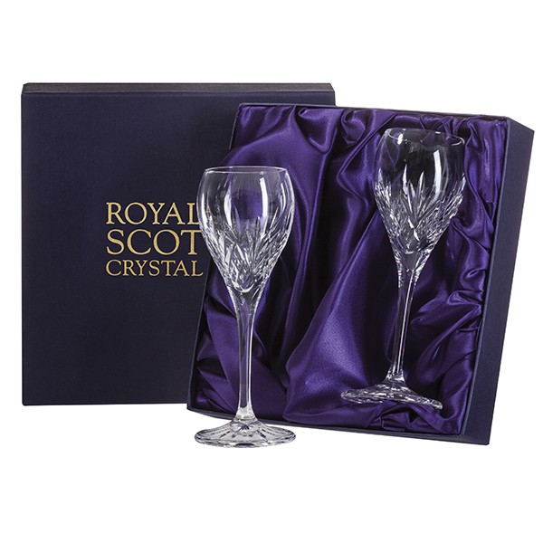 Buy & Send 2 Royal Scot Crystal Port & Sherry Glasses - Highland - PRESENTATION BOXED